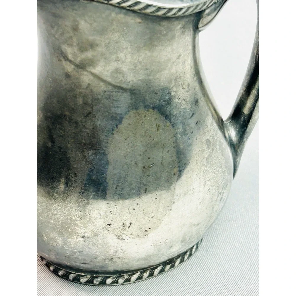 Vintage Silver Soldered Small Metal Pitcher‎ READ